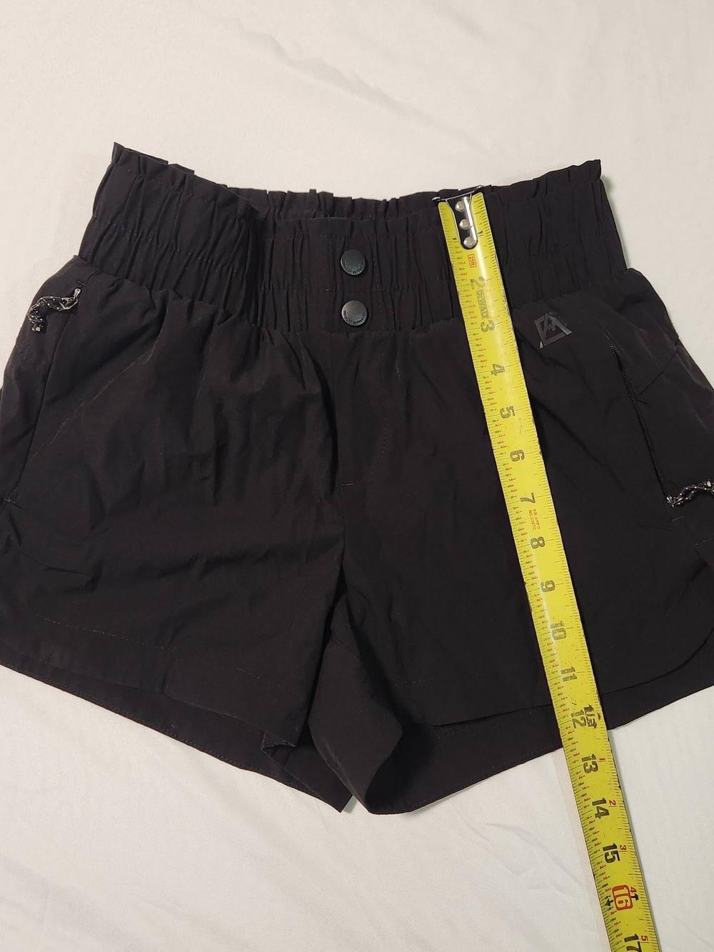 Avalanche Black Elastic High-Rise Athletic Shorts - Picture 5 of 8